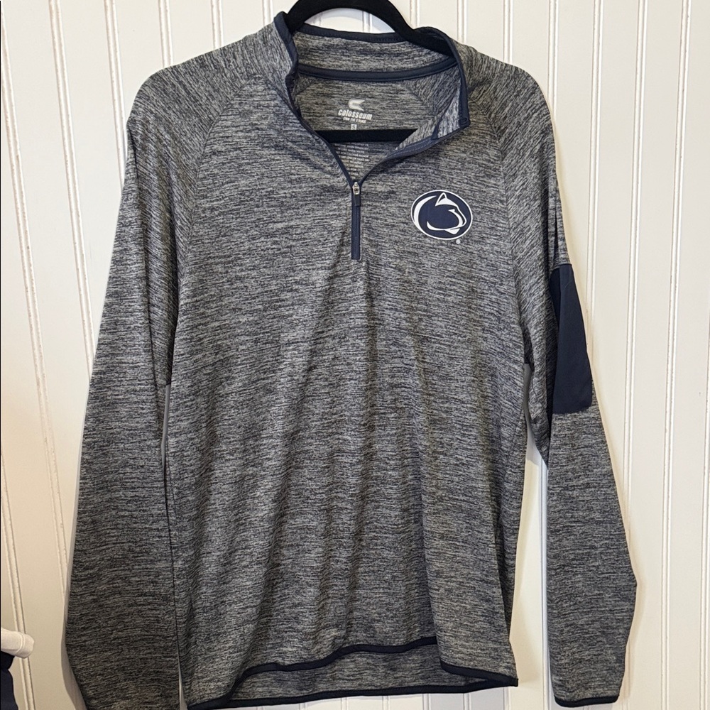 Men's Gray Quarter-Zip Shirt small PSU